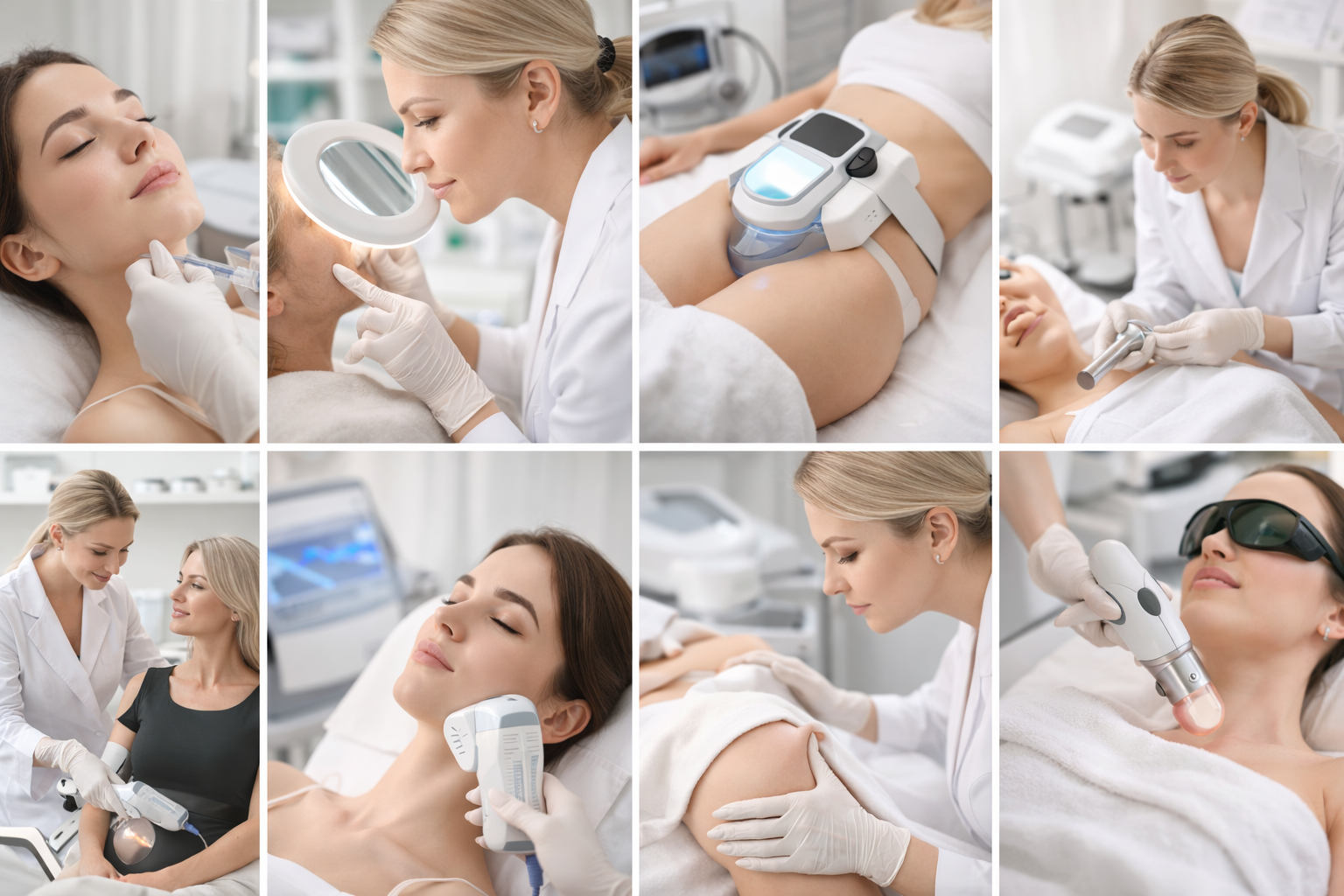 Collage of aesthetic treatments